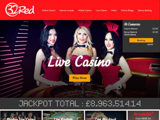 32Red Live casino Lobby - Screenshot
